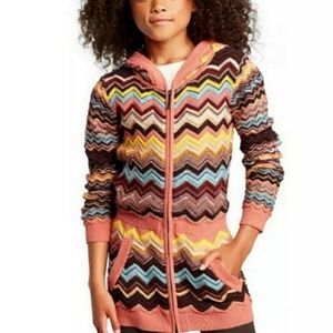 Missoni Classic Orange Creamsicle Chevron Striped Sweater Hoodie